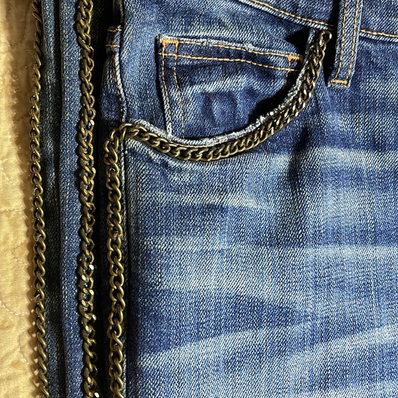 Current/Elliot Ankle Skinny Jeans lined with chain Distressed Sample New Size 27 - Picture 8 of 8